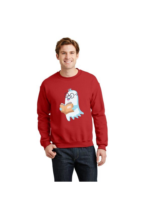 Cute Nerd Ghost Halloween, Funny Graphic Tee, Geeky Phantom SW22234 Unisex Sweatshirt, Up to Size 5XL
