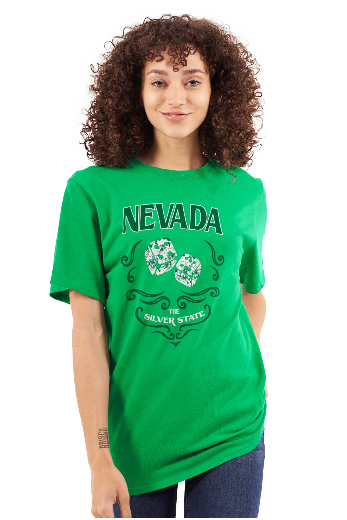 Cute Nevada Lucky Dice Floral NV Women's Graphic T Shirt Tees Brisco Brands 3X - image 1 of 6