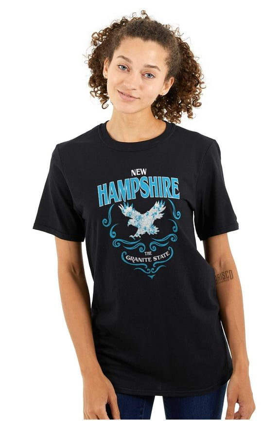 Cute New Hampshire Floral Eagle Women's Graphic T Shirt Tees Brisco Brands L