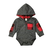 Cute Newborn Baby Boy Long Sleeve Clothes Hooded Romper Jumpsuit Outfit 12-18 Months