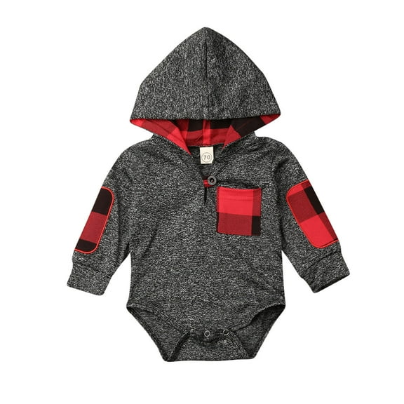 Cute Newborn Baby Boy Long Sleeve Clothes Hooded Romper Jumpsuit Outfit (18-24 Months)