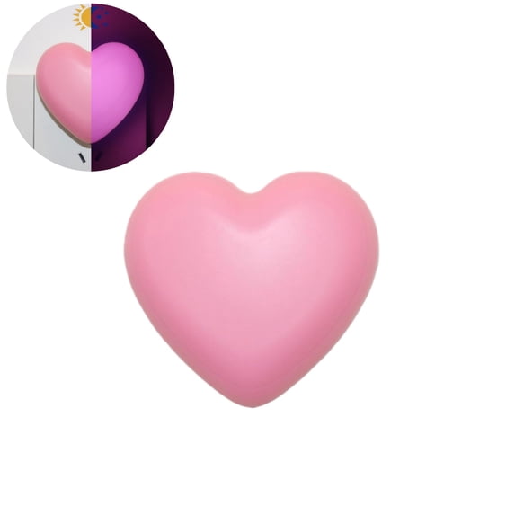 Cute Night Light Heart-Shaped Birthday Gift Nightlight Portable Room Decor Pink 1pack LED Kitchen Nightlight for Home
