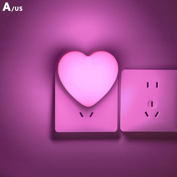 Cute Night Lights, 2025 New Heart Shape Nursery Nightlight with Light Sensors,Cute Nightlight with Auto Dusk to Dawn Sensor, LED Nightlight with Soft Warm Light for Bedroom, Nursery,
