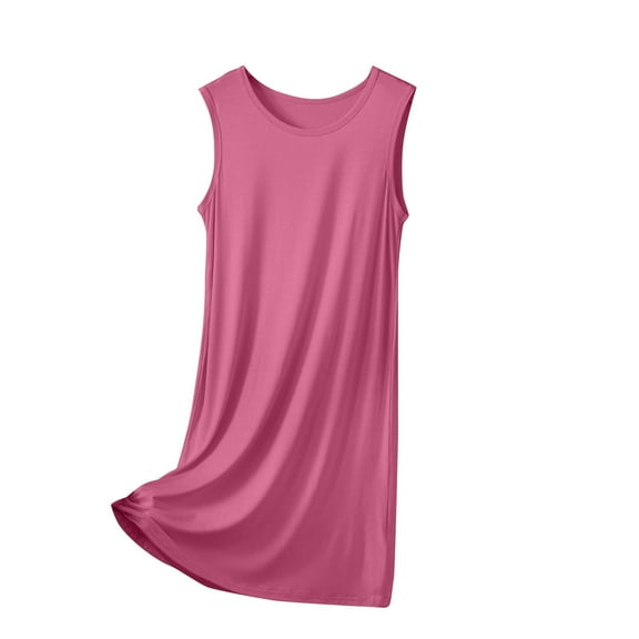 Cute Nightgowns for Women New Nightgowns for Women Soft Casual Sleeveless Tank Sleep Shirts Plus Size Sleepwear Night Dress Red XL