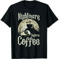 thumbnail image 1 of Cute Nightmare Before Coffee Halloween Men Women Short Sleeve T-Shirt Black Casual Tee, 1 of 5
