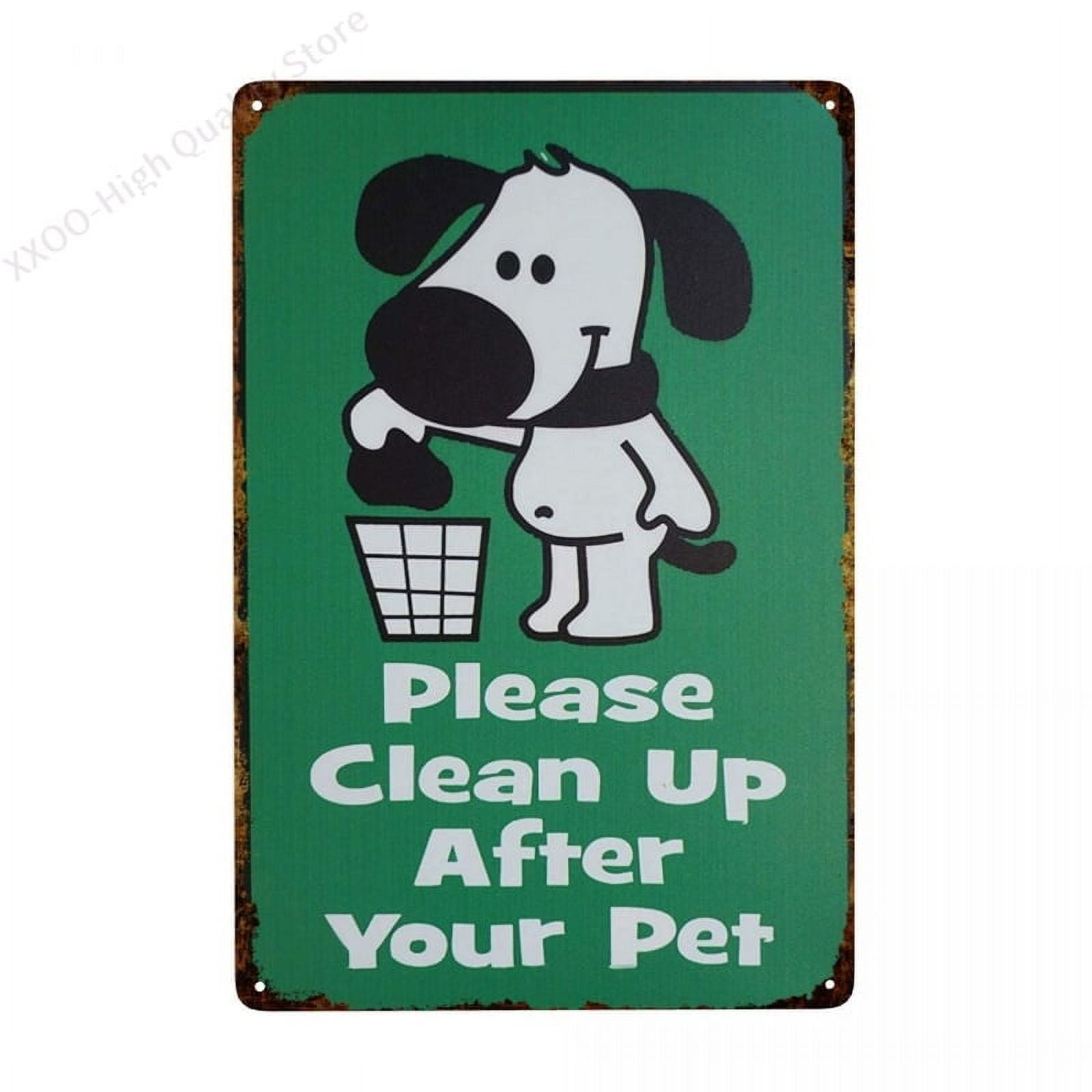 Cute No Dogs Pooping Sign, Please Clean Up After Your Pet, Dog Poop ...