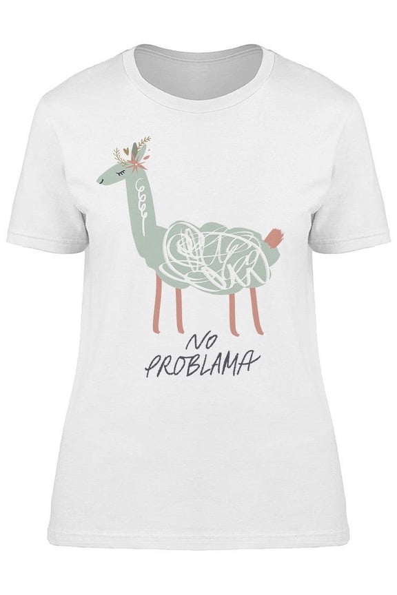 Cute No Problama Llama T-Shirt Women -Image by Shutterstock, Female Medium
