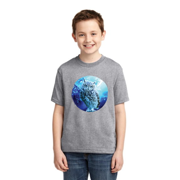 Cute Nocturnal Snow Owl Winter Animal Lover Boys Graphic Youth T-Shirt
