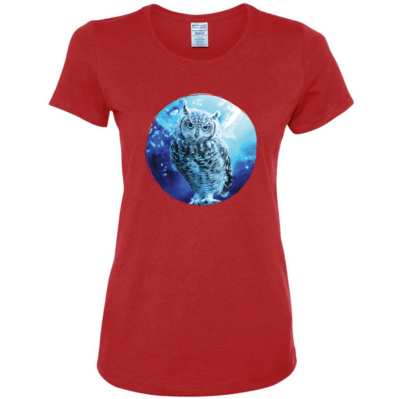 Cute Nocturnal Snow Owl Winter Animal Lover Womens Graphic T-Shirt