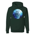 thumbnail image 1 of Cute Nocturnal Snow Owl Winter Fashion Graphic Hoodie Sweatshirt, Forest Green, Small, 1 of 1