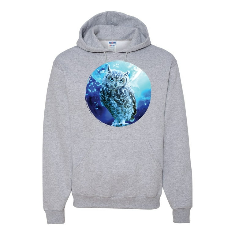 Cute Nocturnal Snow Owl Winter Fashion Graphic Hoodie Sweatshirt