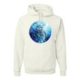 thumbnail image 1 of Cute Nocturnal Snow Owl Winter Fashion Graphic Hoodie Sweatshirt, White, Large, 1 of 1