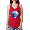thumbnail image 1 of Cute Nocturnal Snow Owl Winter Fashion Ladies Racerback Tank Top, Red, Small, 1 of 1