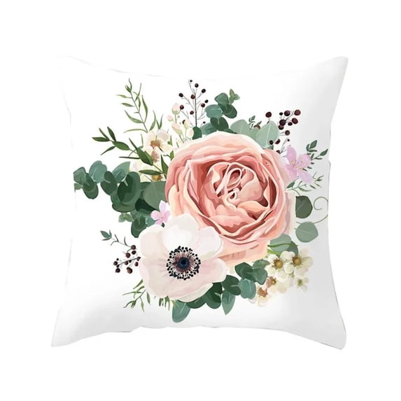 Cute Nordic Simple Flowers Home Decoration Simple Square Decorative Cushion Cover Sofa Pillow Cover