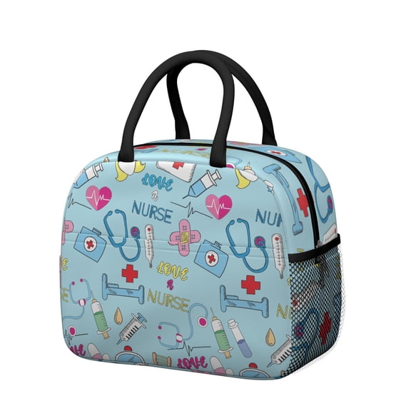 Cute Nurse Aesthetic Lunch Bag - Reusable Thermal Insulated Lunch Box for Nursing Professionals, Splash-Proof & Sturdy Build with Reinforced Handles, Large Capacity for Meal Prep (Funny & Practical)