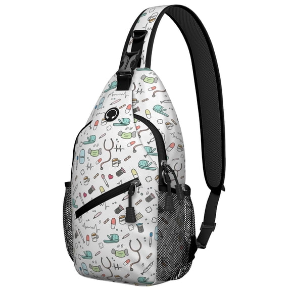 Cute Nurse Aesthetic Nursing Week Future Nurse Quote Design Trendy Sling Backpack Lightweight Durable Multipurpose