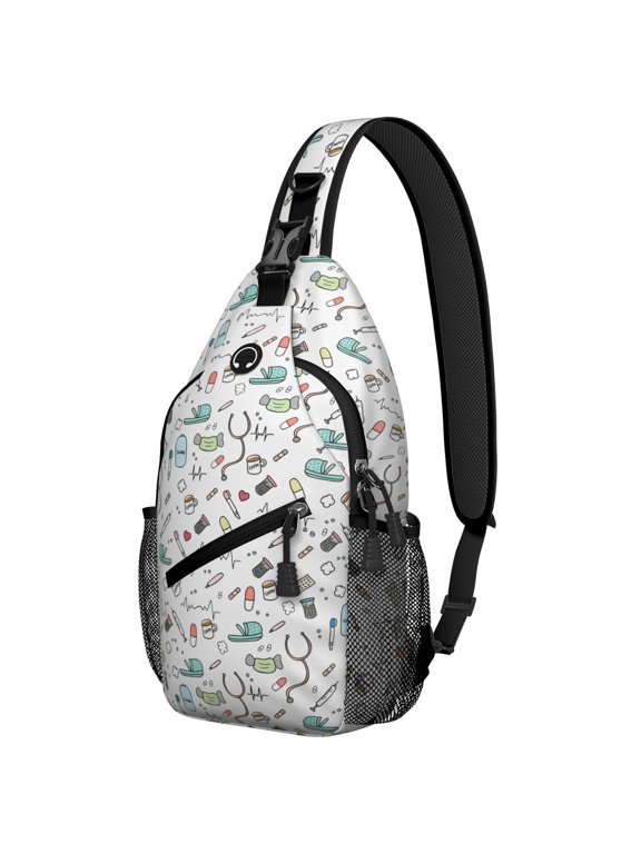 Cute Nurse Aesthetic Nursing Week Future Nurse Quote Design Trendy Sling Backpack Lightweight Durable Multipurpose