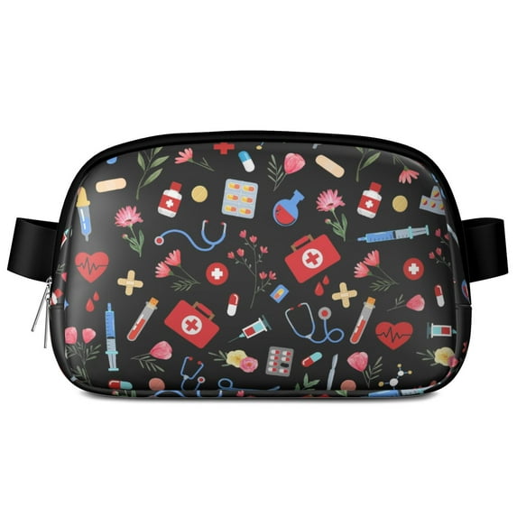 Cute Nurse Aesthetic Waist Pack – Fashionable Waterproof Fanny Pack with Playful Nursing Design, Lightweight for Hospital Shifts & Clinicals