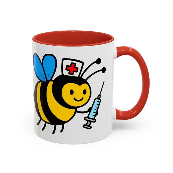 Cute Nurse Bee Mug, B1umblebee with Syringe Design, Appreciation Gift for Nurses, MediC1Al Workers, Doctors, HealthC1Are Heroes, RN, LPN