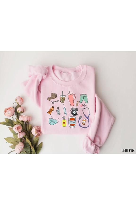 Cute Nurse Sweatshirt, Cozy Nurse Sweater For Work, Registered Nurse Shirt, RN Nurse Sweaters, Nursing School Sweatshirts, Nurse Tshirt All Size S-5Xl