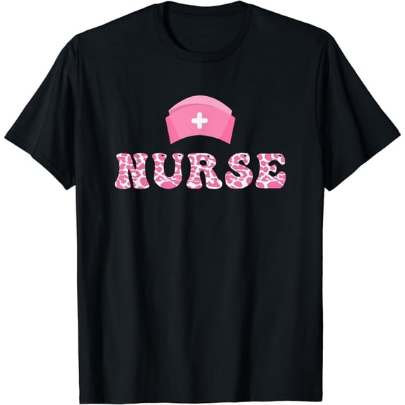 Cute Nurse registred hat nurse pink funny vintage retro T-Shirt