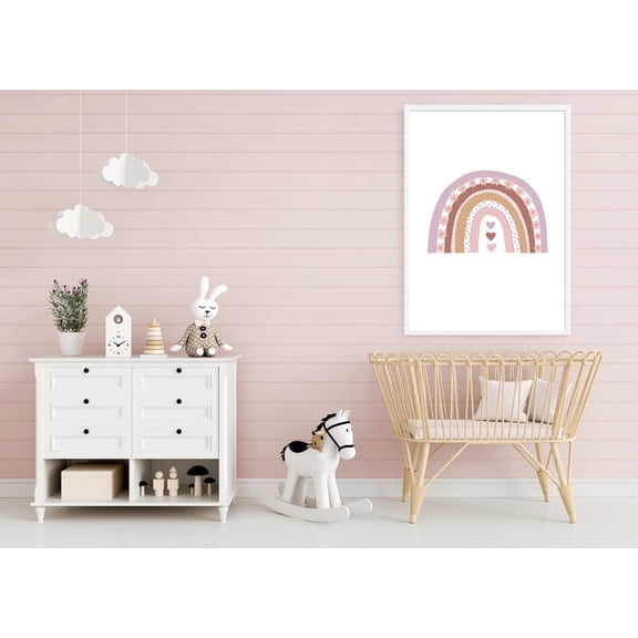 Cute Nursery Print, Flower Rainbow Wall Art For Little Girl Nursery Decor, Cool Rainbow Baby Gift, Girls Nursery Decor Rainbow Art Home Decor #3943, Unframed Poster Size 8x12