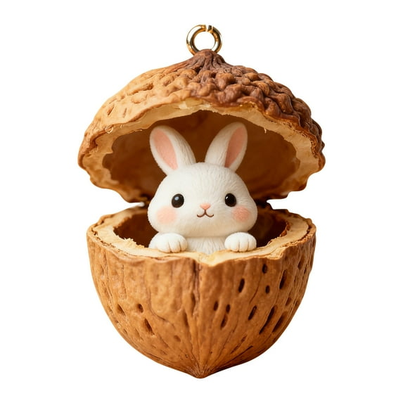 Cute Nut Animal Shaped Hanging Pendant, Acrylic Animal Christmas Ornaments, 3.1 inch Forest Animal Christmas Ornaments, Personalized Christmas Ornament for Xmas Tree,Gift, Home Decor(Brown1,3.1x3.1")