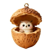 Cute Nut Animal Shaped Hanging Pendant, Acrylic Animal Christmas Ornaments, 3.1 inch Forest Animal Christmas Ornaments, Personalized Christmas Ornament for Xmas Tree,Gift, Home Decor(Brown,3.1x3.1")