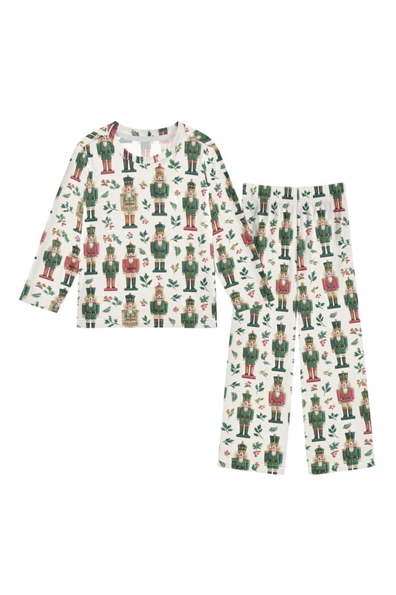 Cute Nutcracker Cozy Soft Long Sleeves Top and Pants 2 Piece Cool Pjs Pajamas Set Sleepwear Size 3-11Y