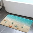 thumbnail image 1 of Cute Ocean Bath Mat, Turtle Starfish Beach Teal Blue Bathroom Rugs, Absorbent Bath Rug Floor Rug Carpet for Bathroom Bedroom Living Room, 19X31in, 1 of 5