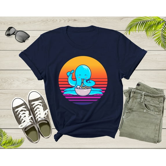 Cute Octopus Character Mascot Eating Japanese Ramen Noodle T-Shirt Octopus Lover Gift T Shirt for Men Women Kids Boys Girls Graphic Tshirt