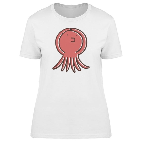 Cute Octopus Doodle Cartoon T-Shirt Women -Image by Shutterstock, Female Medium