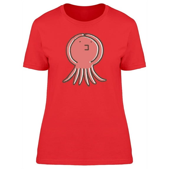 Cute Octopus Doodle Cartoon T-Shirt Women -Image by Shutterstock, Female Medium