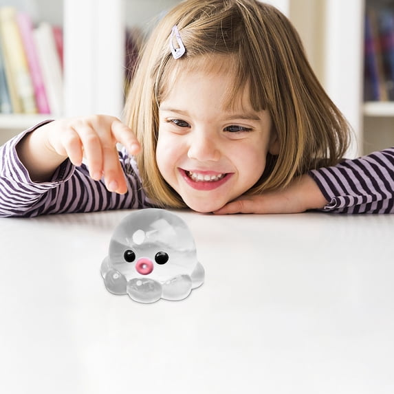 Cute Octopus Squishing Stress Relief Toy, Soft Jelly Fidget Toy for Kids Adults, Sensory Squeeze Toy for Anxiety Relief & Focus