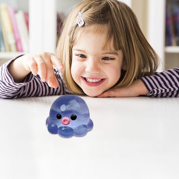 Cute Octopus Squishing Stress Relief Toy, Soft Jelly Fidget Toy for Kids Adults, Sensory Squeeze Toy for Anxiety Relief & Focus