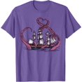 thumbnail image 1 of Cute Octopus Vintage Sea Monster Kraken Cthulhu Softstyle Unisex T-Shirt,Purple Heather Color,Size 2XL, 1 of 5