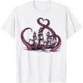 thumbnail image 1 of Cute Octopus Vintage Sea Monster Kraken Cthulhu Softstyle Unisex T-Shirt,White Color,Size M, 1 of 5