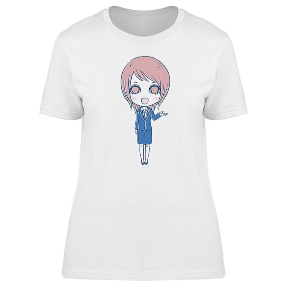 Cute Office Lady Cartoon Tee Women's -Image by Shutterstock