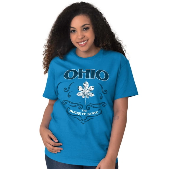 Cute Ohio Girl Pride Pretty Floral Women's Graphic T Shirt Tees Brisco Brands M