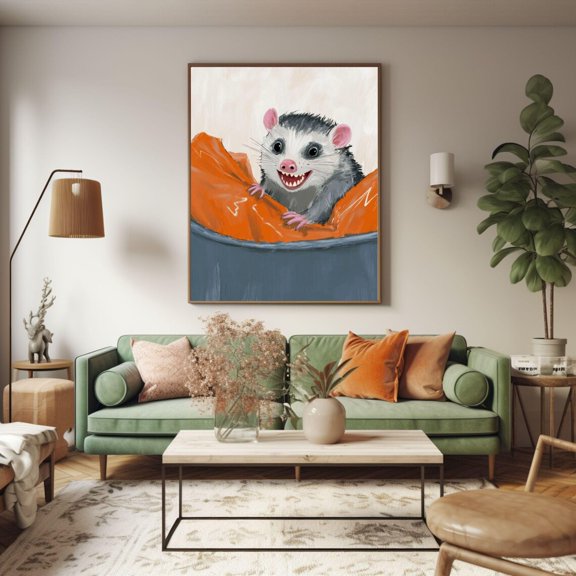 Cute Opossum Quirky Opossum Poster Unframed Paper Print