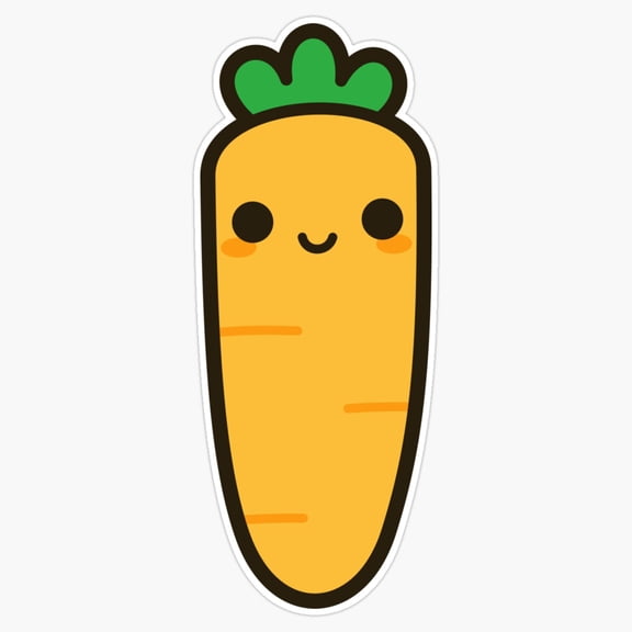 Cute Orange Carrot Wearing Happy Smiling Face Garden Fresh Root Vegetable Decal For Kids Box Sticker