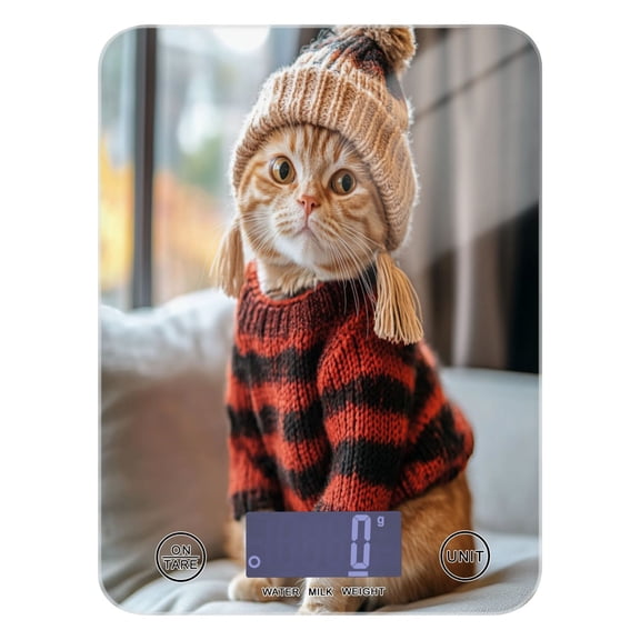 Cute Orange Cat Food Scale Digital Kitchen Scale Waterproof Grams Ounces lbs for For Baking and Cooking