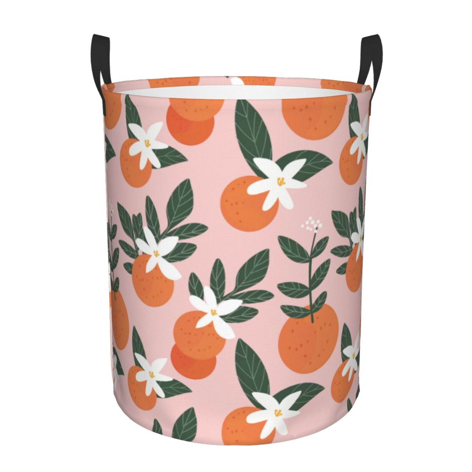 Pink Laundry Hamper With Lid - 60L Slim Foldable Basket, Bamboo Handle, For Bedroom/Closet, Girls Room Organizer