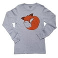 thumbnail image 1 of Cute Orange Fox Sleeping Curled Up Fluffy Tail Boy's Long Sleeve Grey T-Shirt, 1 of 2