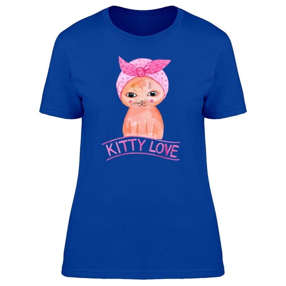 Cute Orange Kitty Love T-Shirt Women -Image by Shutterstock, Female Large