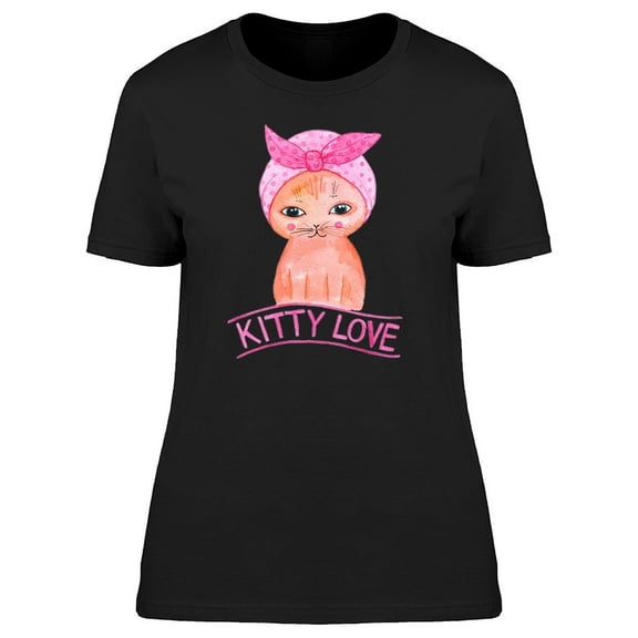 Cute Orange Kitty Love T-Shirt Women -Image by Shutterstock, Female Small