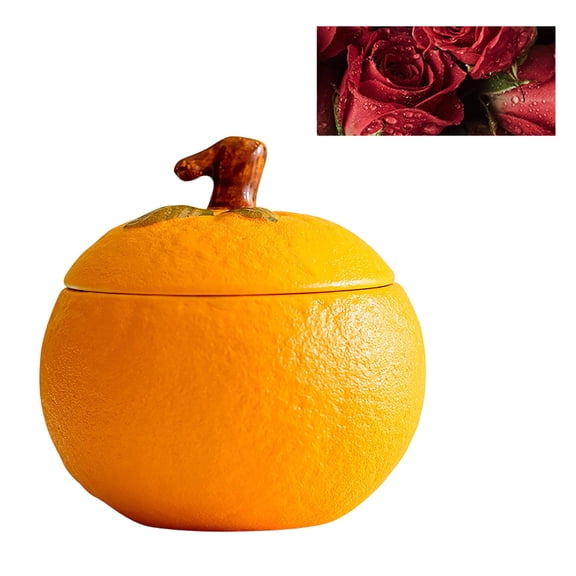 Cute Orange Scented Candle Long Lasting Low Temperature Soy Wax Candle for Home Bedroom Decor Fragrance
