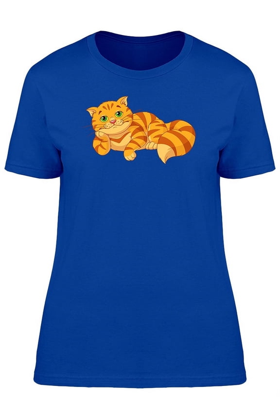 Cute Orange Striped Kitten T-Shirt Women -Image by Shutterstock, Female Large