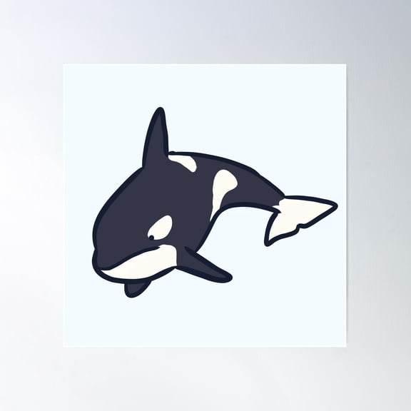 Cute Orca Poster Wall Art, Modern Wall Decor For Living Room Bedroom, 24x24 UNFRAMED