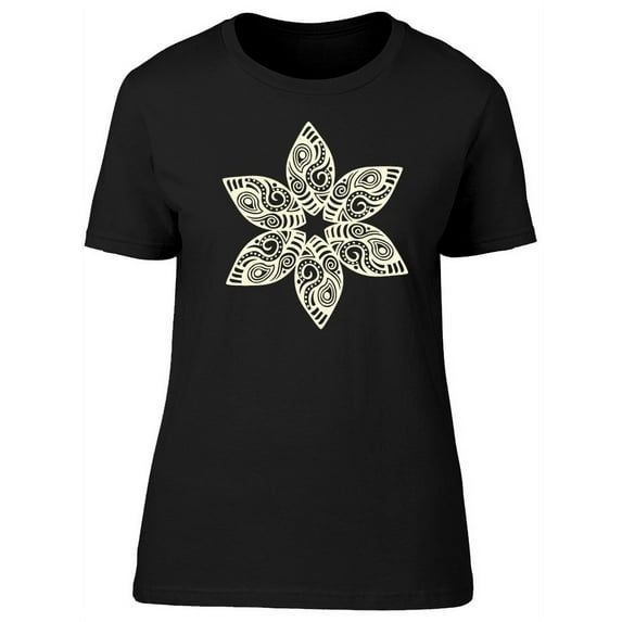 Cute Ornamental Green Flower T-Shirt Women -Image by Shutterstock, Female XX-Large